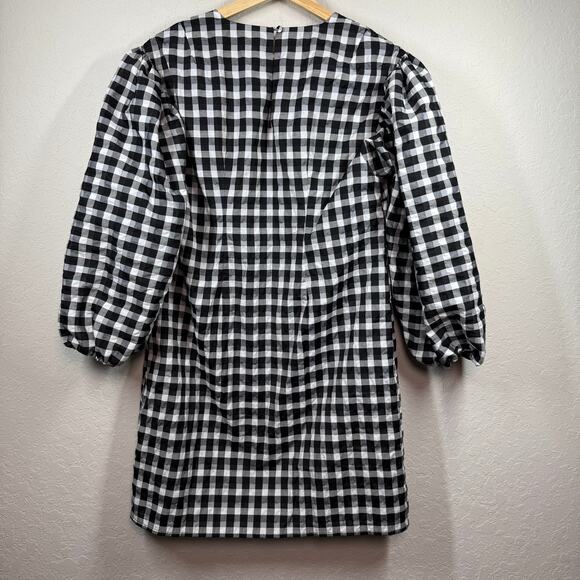 Women's J. Crew Black and White Checkered Shift Dress Size XS - Picture 7 of 8
